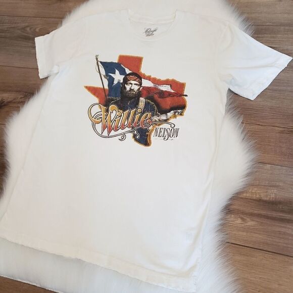 NWOT Midnight Rider Willie Nelson Texas Graphic Short Sleeve Tee XS - Picture 3 of 10